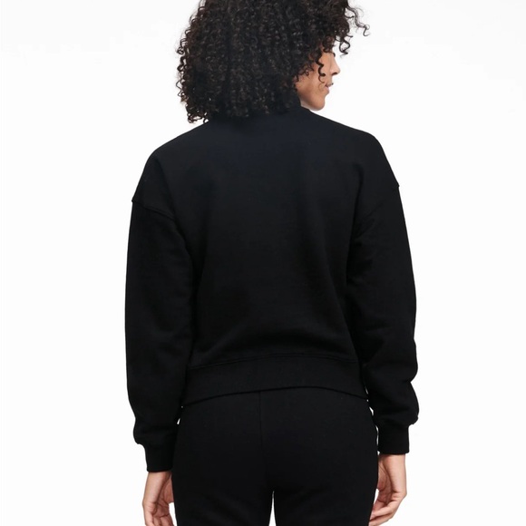Naadam Cotton/Cashmere Cropped Fleece Quarter Zip - Picture 2 of 9